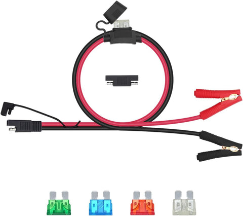 2FT 10AWG Battery connection with fuse and Clamps